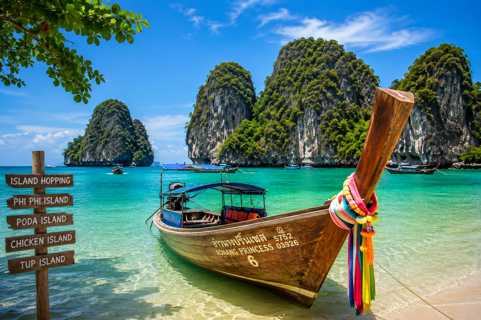Island hopping longtail boats